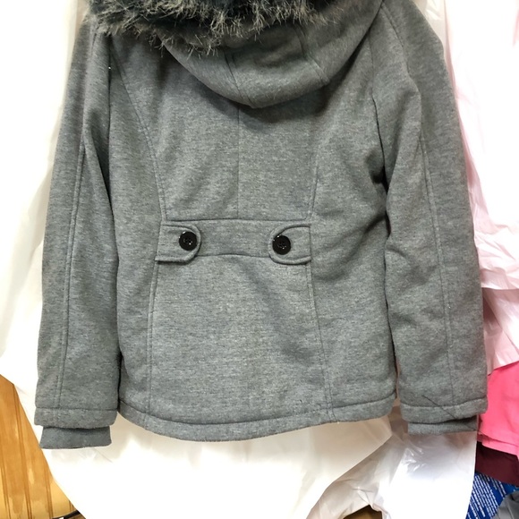 Ladies Gray Toggle Coat - Picture 2 of 3